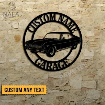 1972 Classic Sedan Silhouette Custom Name Wall Art, Man Cave Wall Hanging Decor, Personalized Metal Sign For Father's Day