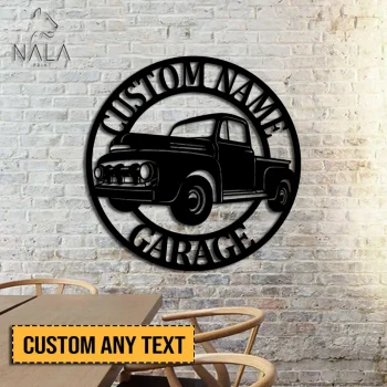 Frd-f 100 (1952) Silhouette Personalized Metal Sign, Custom Car Design Wall Art, Man Cave Garage Wall Hanging, Gift For Him