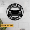 Porsche 911 Front View Silhouette Custom Name Wall Hanging Decor, Porsche Car Metal Art Sign, Perfect For Car Lovers