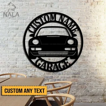 Porsche 911 Front View Silhouette Custom Name Wall Hanging Decor, Porsche Car Metal Art Sign, Perfect For Car Lovers