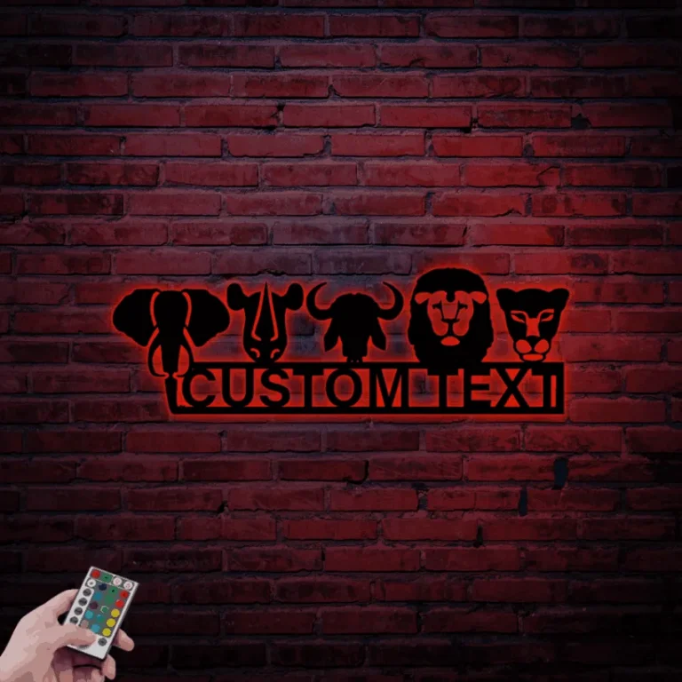 Safari Nursery Name Sign Led Lights, Nursery Metal Wall Art, Above Crib Decor, Boys Zoo Sign, Zoo Name Sign Wall Art, Baby Decor, Animal Nursery Sign