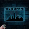 San Francisco Skyline Metal Wall With Led Lights, Usa Metal Wall Art, Rgb City Scene Wall Decor, New Home Gift, San Francisco Landscape