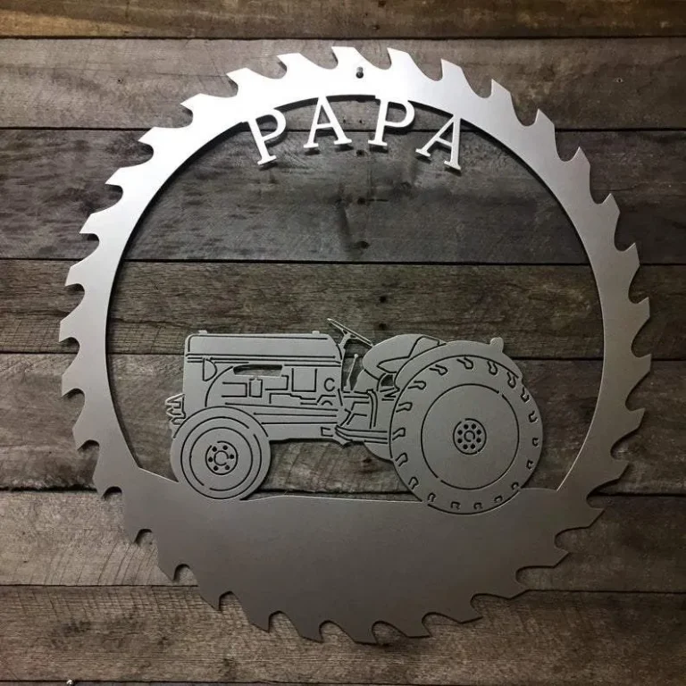 Saw Blade Tractor Sign, Cut Metal Sign, Metal Wall Art, Metal House Sign