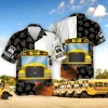Bus Driver 3d Hawaiian Shirt For Men Women, Driver Cap Summer Beach Shirt, Tropical Hawaiian Aloha Shirt,back To School Button Down Short Sleeve Shirt