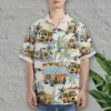 Tropical School Bus Hawaiian Shirt For Men Women, Bus Summer Beach Shirt, Tropical Hawaiian Aloha Shirt, Back To School Button Down Short Sleeve Shirt