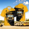 Bus Driver 3d Hawaiian Shirt For Men Women, School Bus Summer Beach Shirt, Tropical Hawaiian Aloha Shirt,back To School Button Down Short Sleeve Shirt