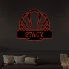 Sea Shell Metal Sign For Ocean Lovers With Led Lights, Front Door Sea Shell, Outdoor Metal Sign For House Decor, Family Sign For Front Door, Beach