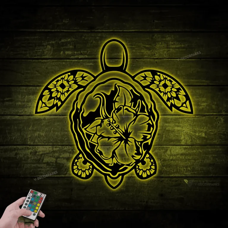 Sea Turtle Metal Sign With Led Lights, Sea Turtle Metal Sign, Sea Turtle Gifts, Sea Turtle Wall Art, Coastal Decor, Beach House, Ocean Decor