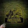 Custom Semi Truck Sign With Led Lights, Trucker Gift, Metal Truck Sign, Garage Sign, Gift For Dad Grandpa