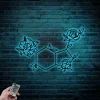 Serotonin Metal Wall Art Led Lights, Serotonin Molecule Decor, Serotonin Sign, Chemistry Gifts Happy Molecule Happiness Sign Biology Art Scientist