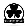 Shamrock Monogram, Cut Metal Sign, Metal Wall Art, Metal House Sign