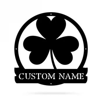 Shamrock Monogram, Cut Metal Sign, Metal Wall Art, Metal House Sign