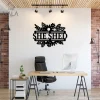 Floral Design She Shed Cut Metal Wall Decor, Her Place Wall Art, Perfect Gift For Her