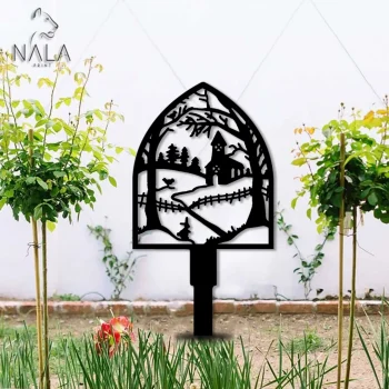 Shovel Farmhouse Design Meal Garden Art, Outdoor Garden Decor, Metal Yard Sign Stake, Metal Garden Stake, Gift For Farmers