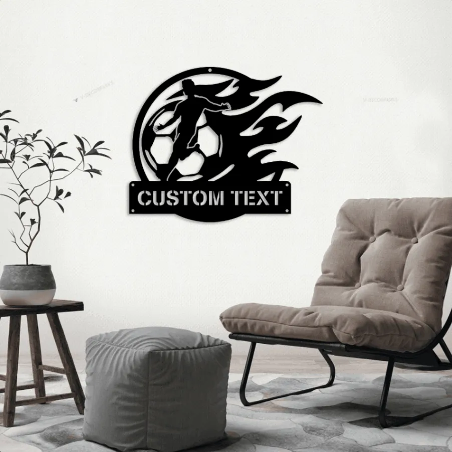 Soccer Name Sign With Led Lights, Nursery Decor, Personalized Metal Sign, Metal Name, Personalized Name Sign, Metal Name Sign, Kids Name Sign, Sports