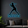 Softball Custom Sign With Led Lights, Softball Metal Sign, Softball Player Gift, Softball Monogram, Softball Batter Sign, Birthday Gift