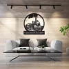 Steam Train Monogram, Cut Metal Sign, Metal Wall Art, Metal House Sign