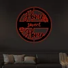 Led Lights, Sweet Home Steel Sign, Laser Cut Outdoor Welcome Sign Custom Garage Wall Hanging Decor Housewarming Gift Door Hanger