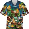 Chocolate Marshmallow Camping Night Hawaiian Shirts For Men Women - Funny Candy Casual Button Down Shirts, Summer Vacation Hawaiian Shirt, Aloha Shirt