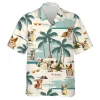 Corgi Beach Hawaiian Shirt For Men Women, Summer Vacation Tropical Beach Shirts, Dog Aloha Shirts, Dog Lovers Button Down Short Sleeve Hawaiian Shirt