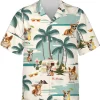 Chilling Corgi Summer Vacation Hawaiian Shirts For Men Women, Tropical Casual Printed Button Down Hawaiian Shirts, Summer Beach Shirt, Aloha Shirt