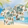 Chilling Corgi Summer Vacation Hawaiian Shirts For Men Women, Tropical Casual Printed Button Down Hawaiian Shirts, Summer Beach Shirt, Aloha Shirt