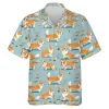 Gardening Corgi Hawaiian Shirt For Men Women, Lovely Dog Summer Beach Shirts, Dog Aloha Shirts, Dog Lovers Button Down Short Sleeve Hawaiian Shirt
