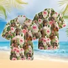 Funny Dachshund Hawaiian Shirts, Tropical Cactus Summer Beach Shirts, Lovely Dachshund Aloha Shirts, Dog Lovers Button Down Short Sleeve Shirts