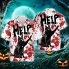 Halloween Black Cat Hawaiian Shirt, Black Cat Blood Hawaiian Shirts, Horror Black Cat Halloween Beach Shirts, Cat Lover Button Down Short Sleeve Shirt
