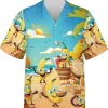 Funny Bananas Party On The Beach Hawaiian Shirt For Men Women, Tropical Fruit Mens Button Down Shirt, Summer Vacation Hawaiian Shirt