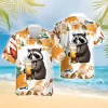 Raccoon Beer Hawaiian Shirt For Men Women, Tropical Flower Summer Beach Shirt, Raccoon Aloha Shirt, Raccoon Lovers Button Down Short Sleeve Shirt