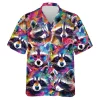 Vibrant Raccoon Hawaiian Shirt For Men Women, Colorful Raccoon Summer Beach Shirt, Raccoon Aloha Shirts, Raccoon Lovers Button Down Short Sleeve Shirt