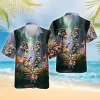 Raccoon Playing Guitar And Singing Hawaiian Shirts, Raccoon Summer Beach Shirt, Raccoon Aloha Shirt, Casual Printed Hawaiian Shirt