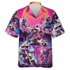 Dynamic Raccoon Hawaiian Shirt For Men Women, Colorful Raccoon Summer Beach Shirt, Raccoon Aloha Shirts, Raccoon Lovers Button Down Short Sleeve Shirt