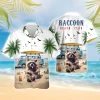 Camping Raccoon Hawaiian Shirt For Men Women, Happy Vacation Summer Beach Shirts, Raccoon Aloha Shirts, Raccoon Lovers Button Down Short Sleeve Shirt