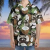 Coconut Raccoon Hawaiian Shirt For Men Women, Tropical Fruits Summer Beach Shirt, Raccoon Aloha Shirts, Raccoon Lovers Button Down Short Sleeve Shirt