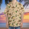 Taco Cactus Hawaiian Shirts, Mexican Culture Summer Beach Shirt, Mexican Sombrero Aloha Shirts, Cino De Mayo Button Down Short Sleeve Hawaiian Shirts