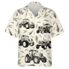 Vintage Tractor Hawaiian Shirt For Men Women, Agriculture Summer Beach Shirts, Farmhouse Aloha Shirts, Farmer Gift Button Down Short Sleeve Shirts