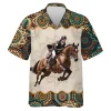 Jockey Mandala Hawaiian Shirts, Horse Racing Summer Beach Shirts, Christmas Aloha Shirts, Summer Button Down Short Sleeve Hawaiian Shirt, Cruise Shirt