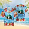 Sea Turtle Hawaiian Shirts For Men Women, Tropical Hibiscus Summer Shirts, Ocean Turtle Aloha Shirts, Turtle Lovers Button Down Short Sleeve Shirts