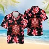 Native Turtle Hawaiian Shirts For Men Women, Tropical Flower Summer Shirts, Sea Turtle Aloha Shirts, Turtle Lovers Button Down Short Sleeve Shirts