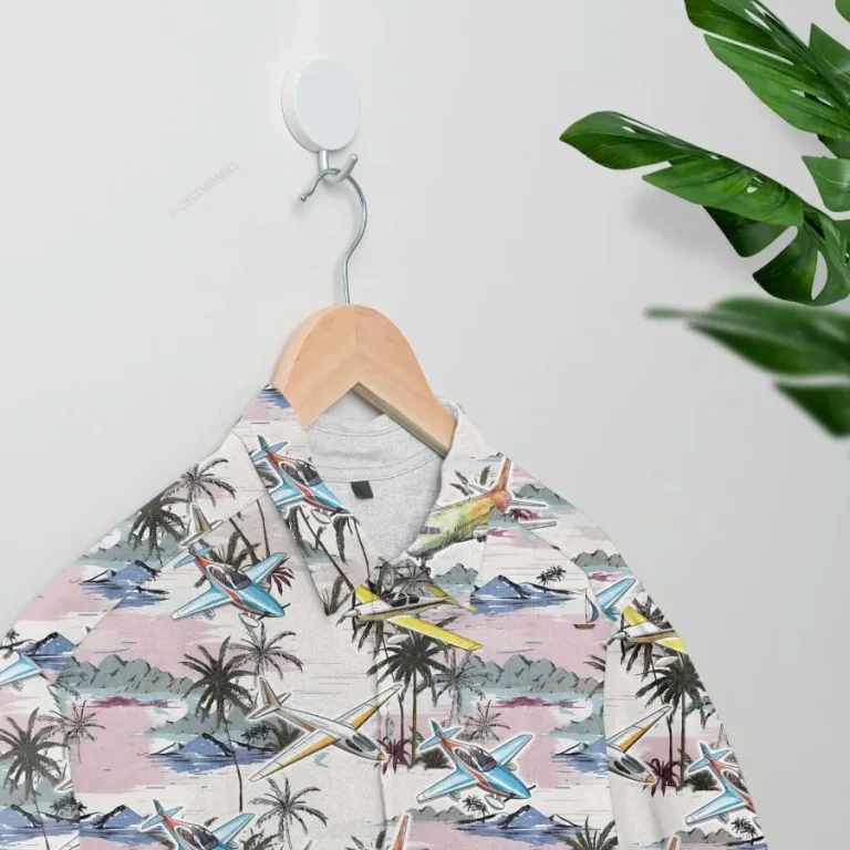 Airplane Hawaiian Shirt For Men Women, Tropical Aircraft Summer Beach Shirt, Airplane Button Down Short Sleeve Hawaiian Shirt, Mens Casual Aloha Shirt