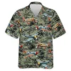 Military Aircraft Hawaiian Shirt For Men Women, Tropical Aircraft Summer Beach Shirt, Airplane Button Down Short Sleeve Shirts, Summer Aloha Shirts