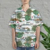 Tropical Aircraft Hawaiian Shirt For Men Women, Aircraft Summer Beach Shirt, Airplane Button Down Short Sleeve Shirts,tropical Summer Aloha Shirts