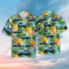 Personalized Photo Car Hawaiian Shirt For Men Women,tropical Pineapple Summer Beach Shirt, Custom Aloha Shirt, Hawaiian Button Down Short Sleeve Shirt