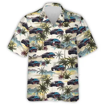 Personalized Photo Car Hawaiian Shirt For Men Women,tropical Palm Tree Summer Beach Shirt, Custom Aloha Shirt, Hawaiian Button Down Short Sleeve Shirt