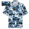 Personalized Photo Car Hawaiian Shirt For Men Women, Tropical Leaves Summer Beach Shirt, Custom Aloha Shirt, Hawaiian Button Down Short Sleeve Shirt