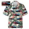 Personalized Photo Car Hawaiian Shirt For Men Women, Aloha Palm Leaves Summer Beach Shirt, Custom Aloha Shirt, Hawaiian Button Down Short Sleeve Shirt