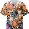 Octopus Playing Drums Hawaiian Shirts For Men Women, Drum Musical Instrument Summer Beach Shirts, Funny Octopus Short Sleeve Button Down Aloha Shirts