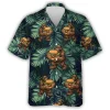 Burger Bigfoot Hawaiian Shirt For Men Women, Fast Food Hawaiian Style Summer Shirt,fast Food Aloha Beach Shirt,summer Casual Button Down Short Sleeve